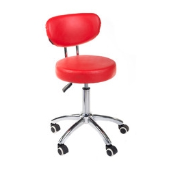 Taboret kosmetyczny z oparciem BT-229 czerwony