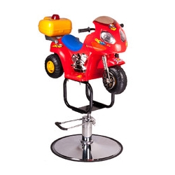 Fotel fryzjerski dla dzieci Moto BW-604, czerwony