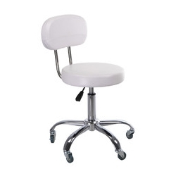 Taboret kosmetyczny z oparciem NG-CH004 (biały)