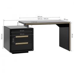 Eleganckie biurko kosmetyczne AC140847 - czarne