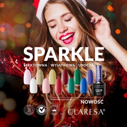 CLARESA Lakier hybrydowy SPARKLE 11 -5g - Chabrowy lakier hybrydowy z efektem metalicznym