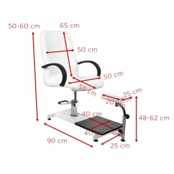 Fotel Pedicure Hydrauliczny Spa-100, Biały